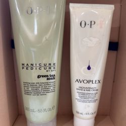 OPI manicure/pedicure green tea soak & Avoplex high-intensity nail& hand cream