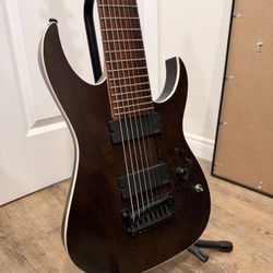 Ibanez RGIR28BFE Iron Label 8-String – Walnut Flat – EMG 808s