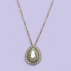 925 Moissanite Tear Drop Necklace 