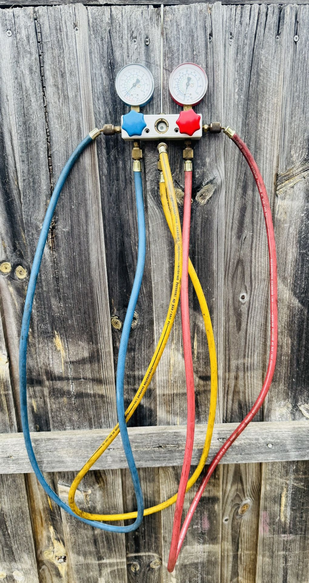 Manifold gauge set for refrigeration and air conditioning if available