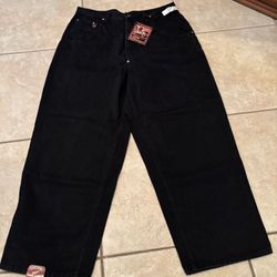VINTAGE “STEELWING”  BAGGY BLACK DENIM JEANS (1995’) 40W X 30L NEW WITH TAGS