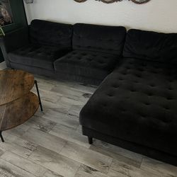 Black Sectional Couch With Chaise 