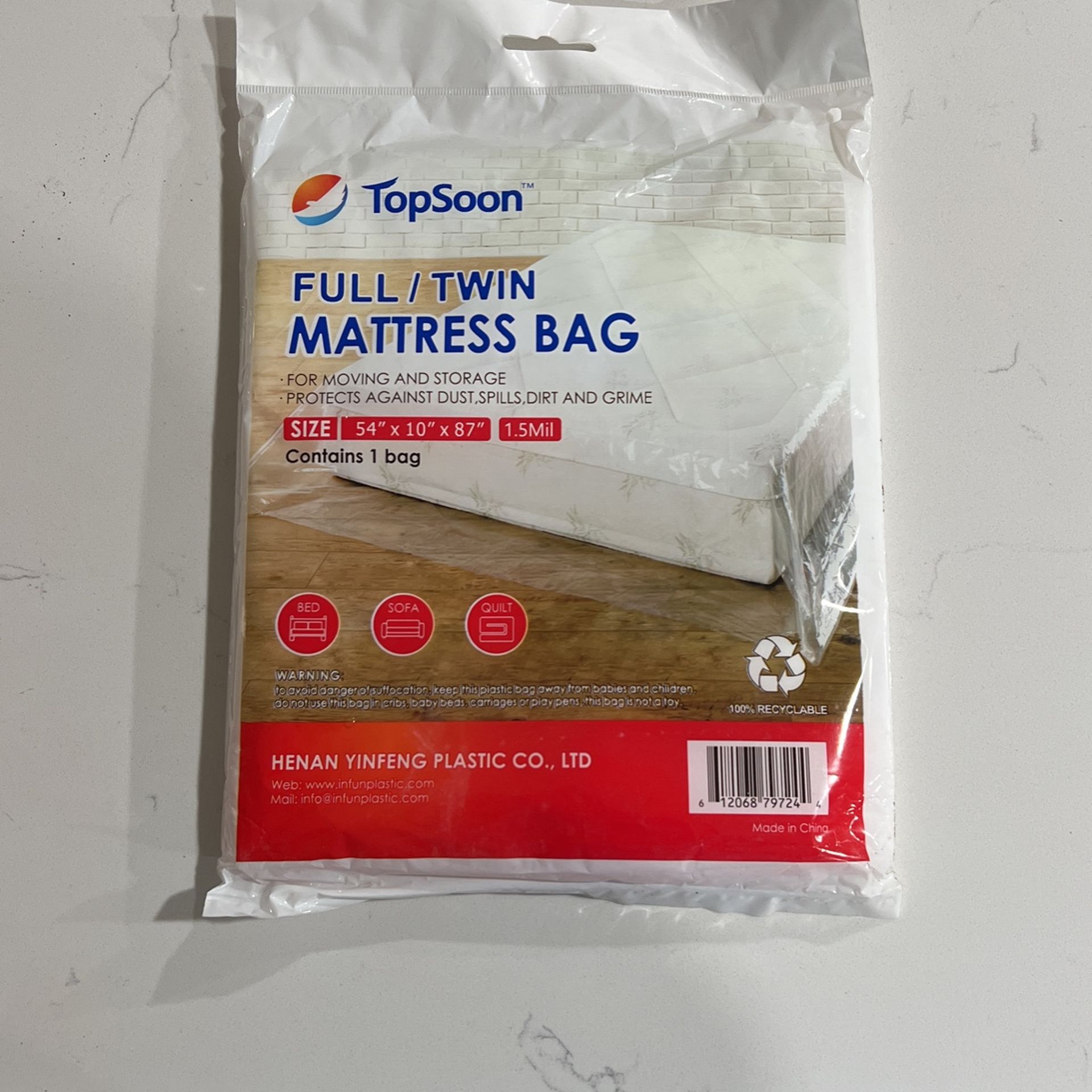 NEW TopSoon Full/Twin Mattress Bag - Sealed