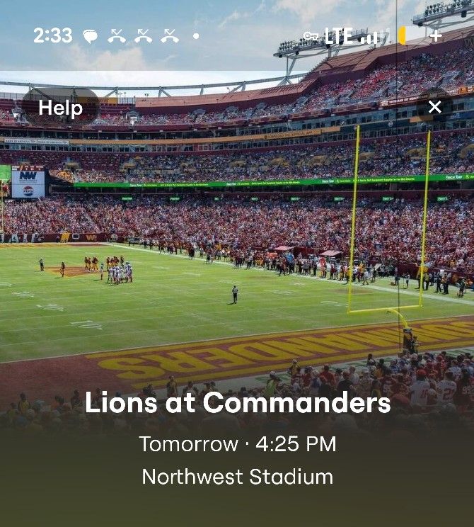 Lions Vs Commanders Tickets