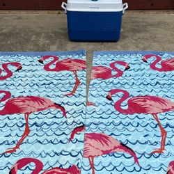 2 New Beach Towels 6 Blue16 Oz Insulated Cups Rubbermaid Cooler 48 Qt