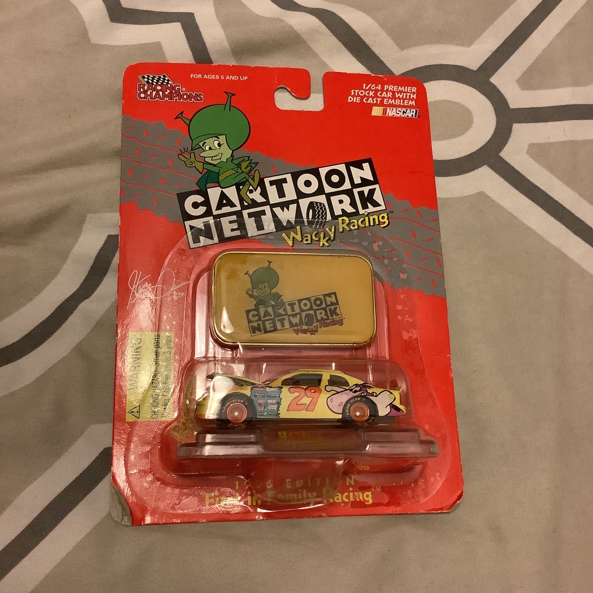 racing champions 1996 edition,steve grissom #29 cartoon network wacky racing dino car