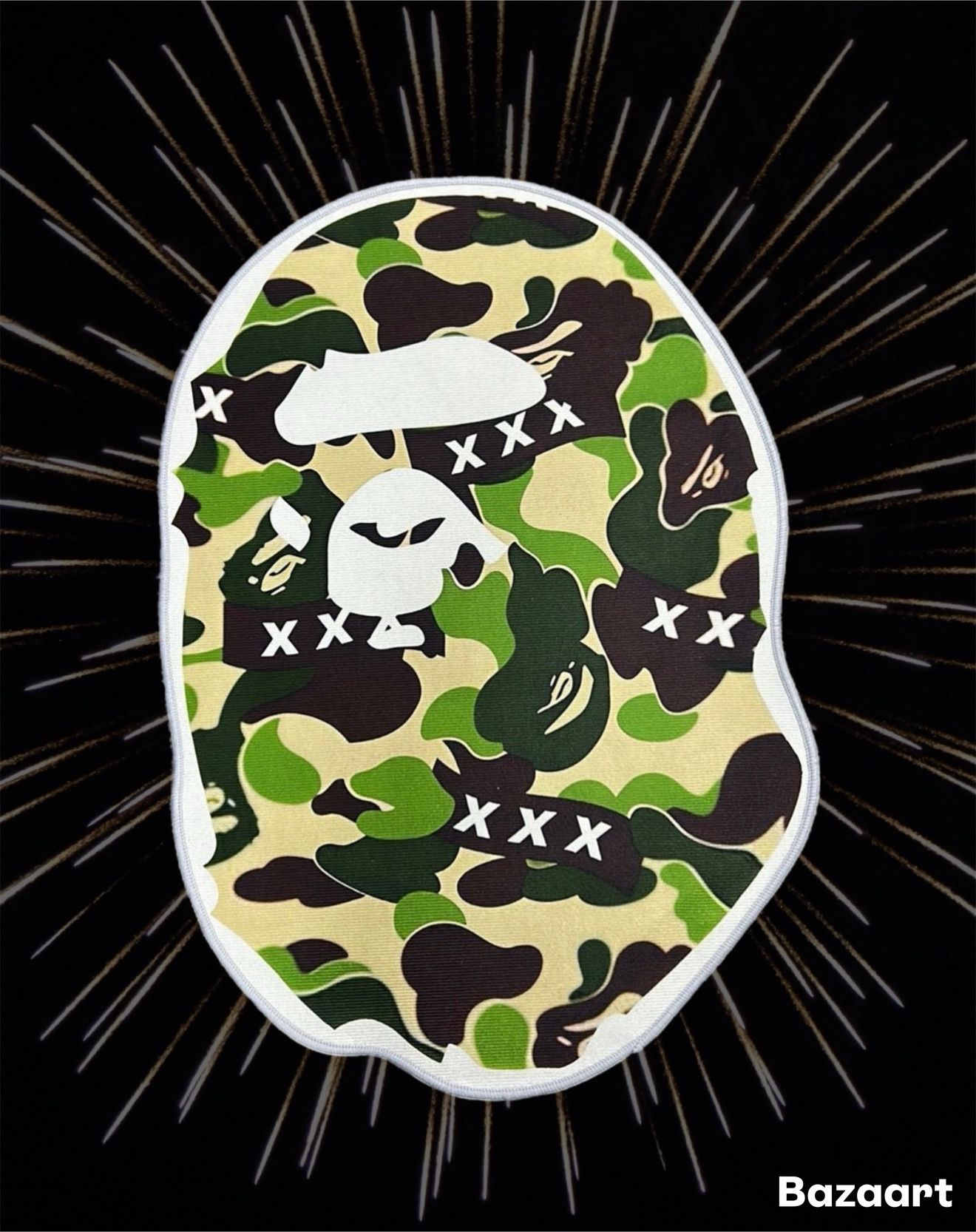 A Bathing Ape BAPE Camo Novelty Print Area Rug