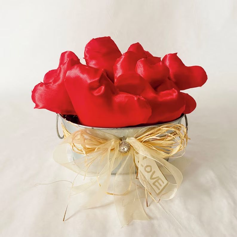 Bucket of Love - Unique Valentine's Day Gift with a Dozen Squishy Hearts