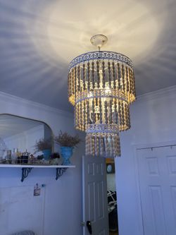 Wood Bead Chandelier