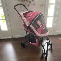 Top Paw Pet/Dog/Cat 4-wheel Stroller Pink 