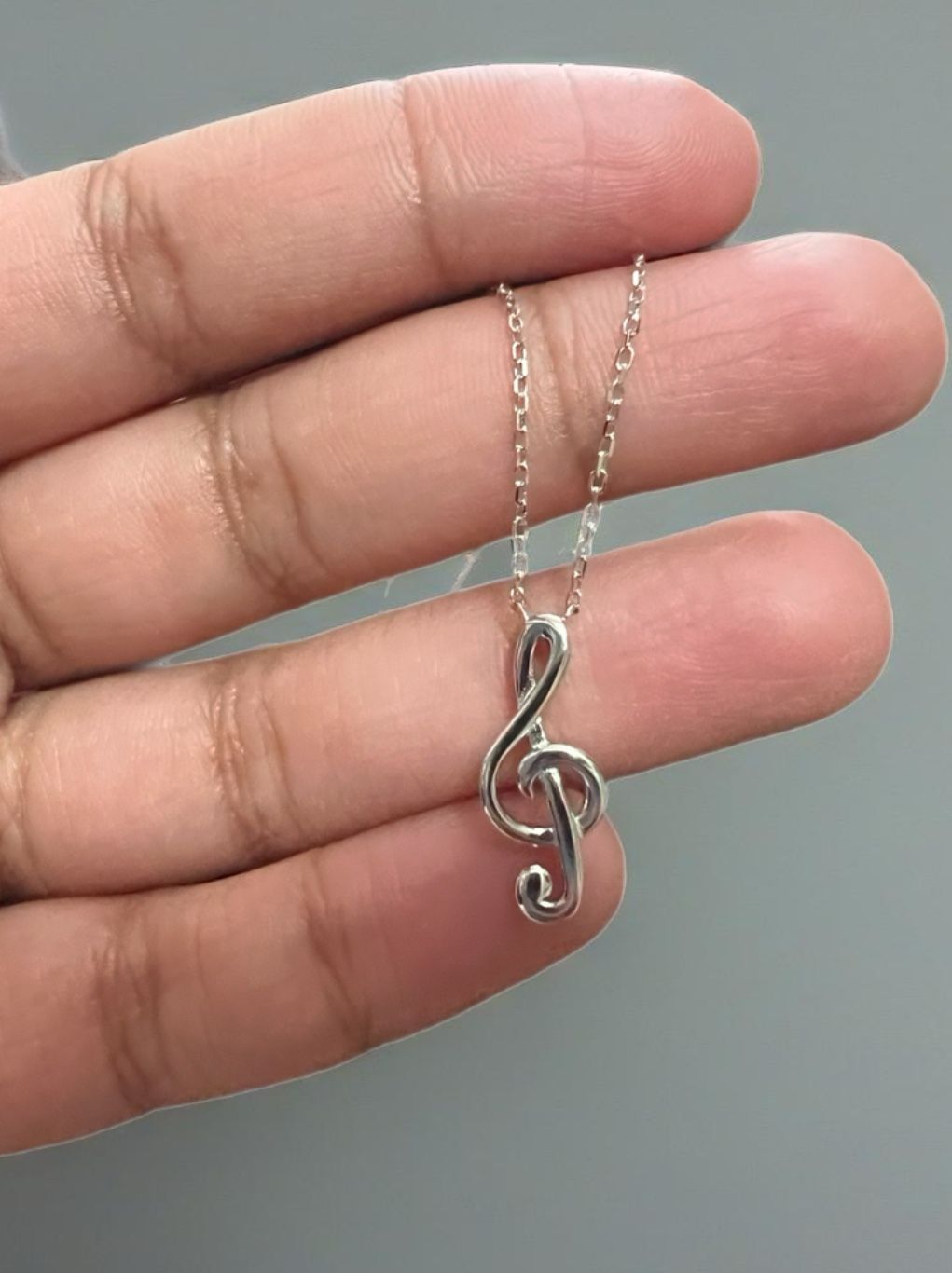 925 Sterling Silver Chain With Music note Charm