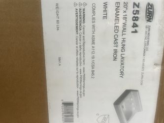 Zurn Wall Hung Cast Iron Enameled Lavatory Sink 