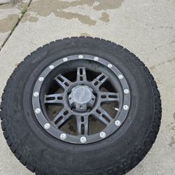 Set of Hercules tires with 18in pro comp matte black rims for toyota tundra