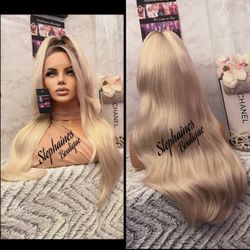 Human Hair Blended Lace Front Wig 