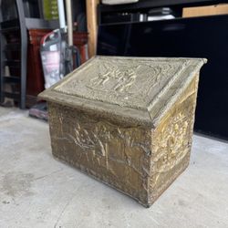 French Antique brass Firewood Box