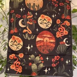 New desert tapestry cactus floral snake star wall decor gift moon plants wolf