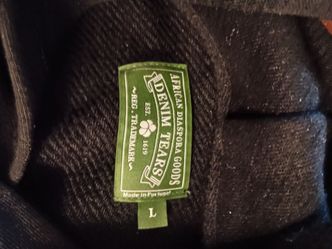 Black monochrome denim tears hoodie