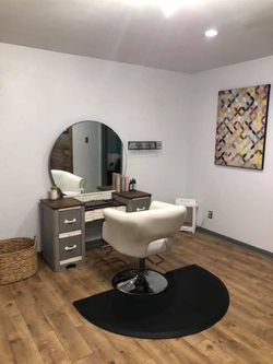 Wood Vanity w/ Mirror