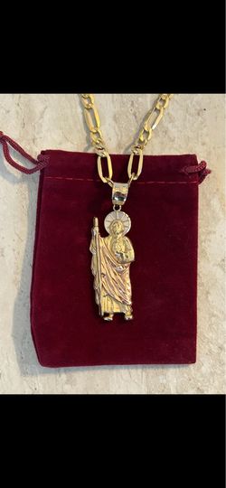 14k gold san judas pendant