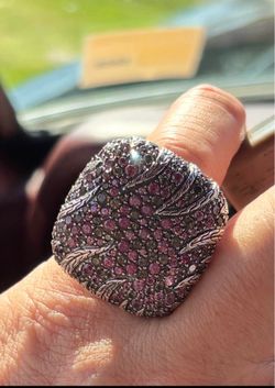 John Hardy large  silver garnet ladies ring