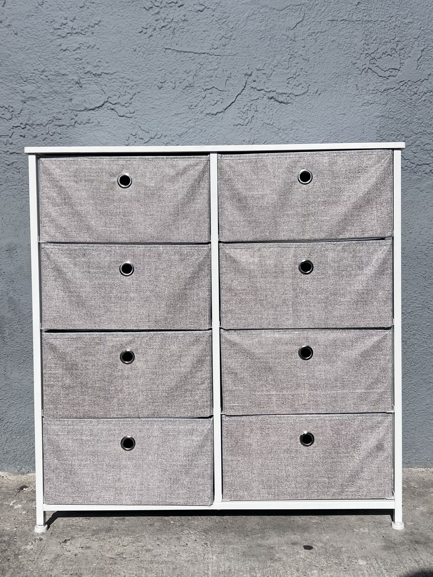 8 Drawer Fabric Storage Tower Organizer Unit Black & Gray FURNITURE