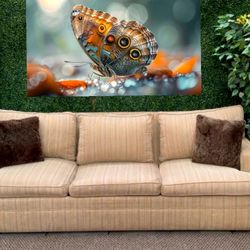 Free Delivery 🚚 Used Dark Tan Striped Vintage Couch