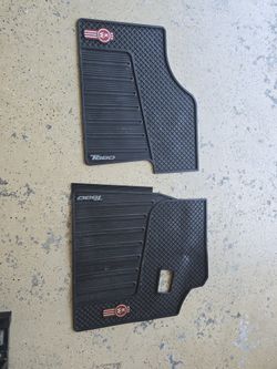 OEM T680 Black Rubber Floor Mats w/Red Logo Fits 2013-2022 - All-Weather/Terrain