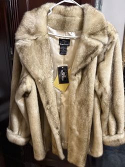 NEW Dennis Basso Faux Fur Coat