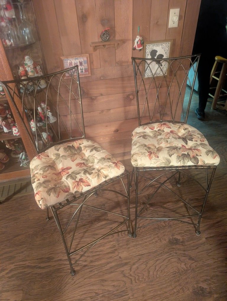 Vintage Metal Bar Stools, Set Of 2