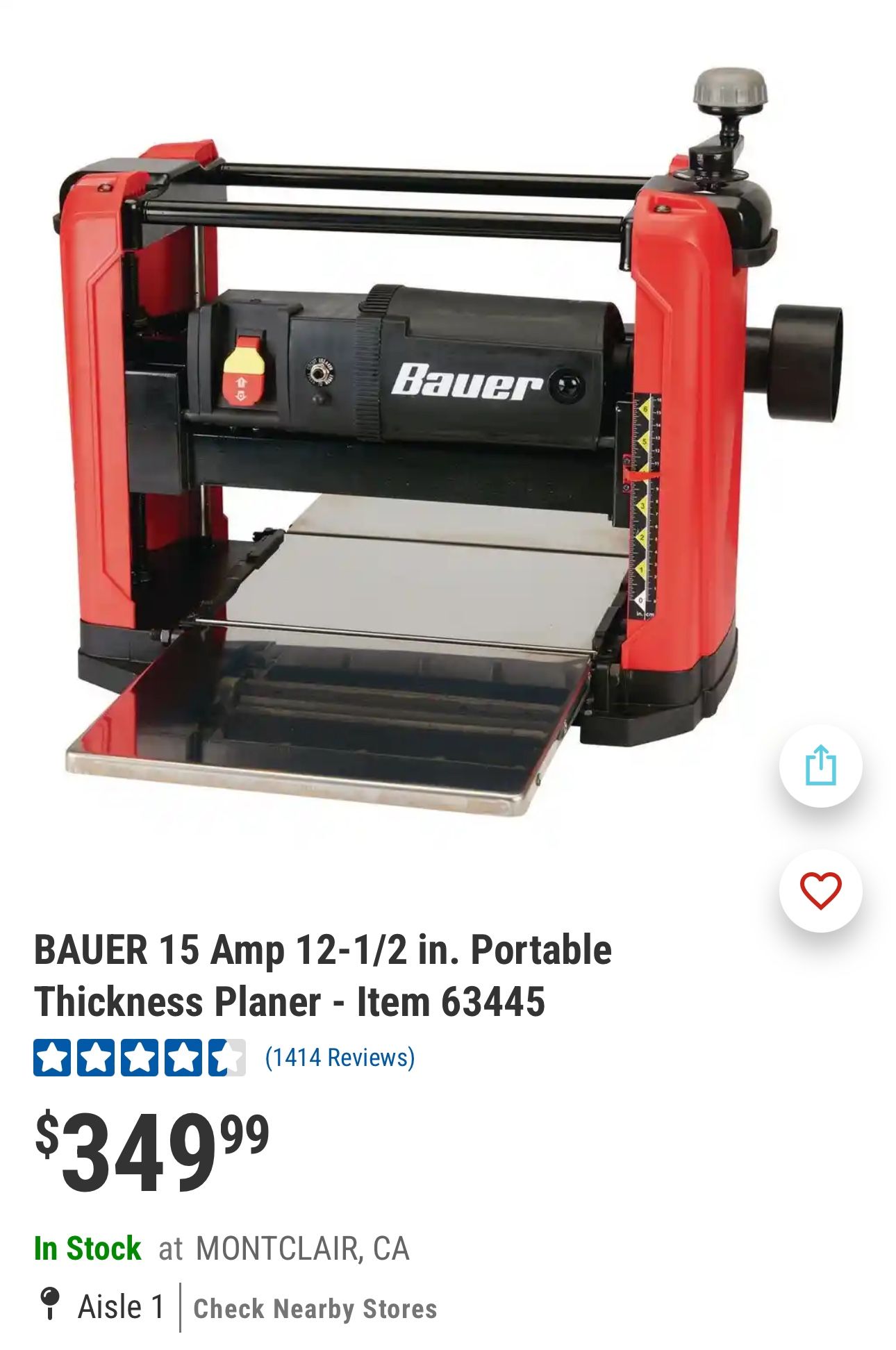 12 1/2” Wood Thickness Planer Used / Good Shape