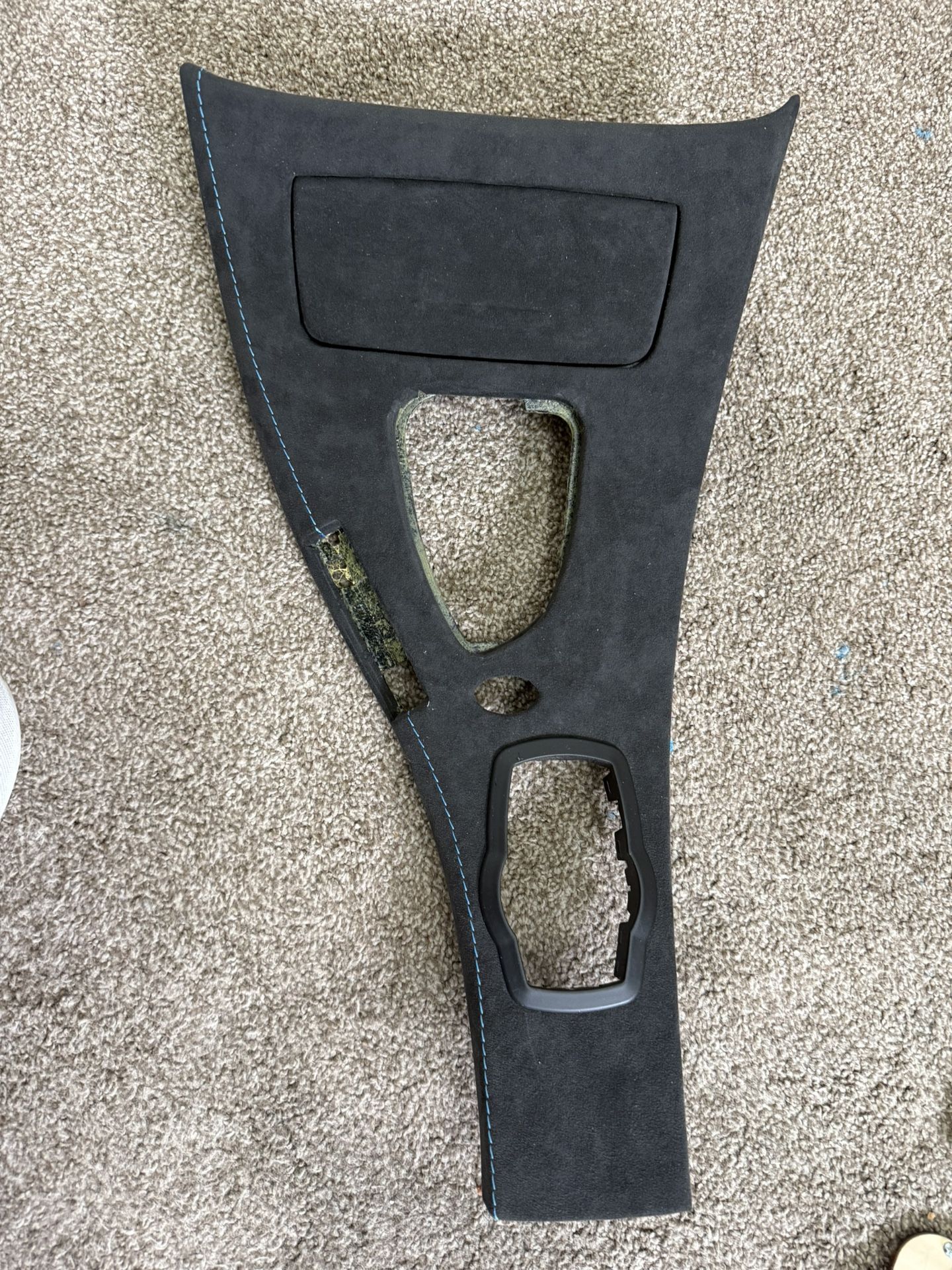 E9X M3 LCI OEM BMW Center Console DCT with alcantara and blue stitching