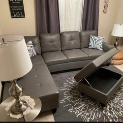 Sectional and ottoman