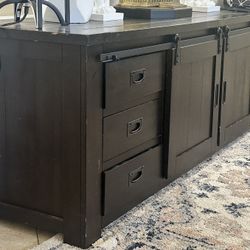 Console Cabinet Farm Rustic Wood 