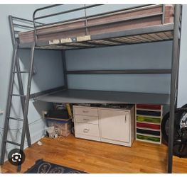 Ikea bunk bed with desk underneath