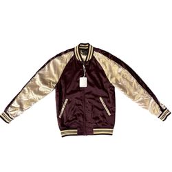Pacsun, Reversible Satin Jacket Burgundy, Gold. Small.