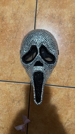 Rhinestone Ghost Face Halloween Mask Kids Size