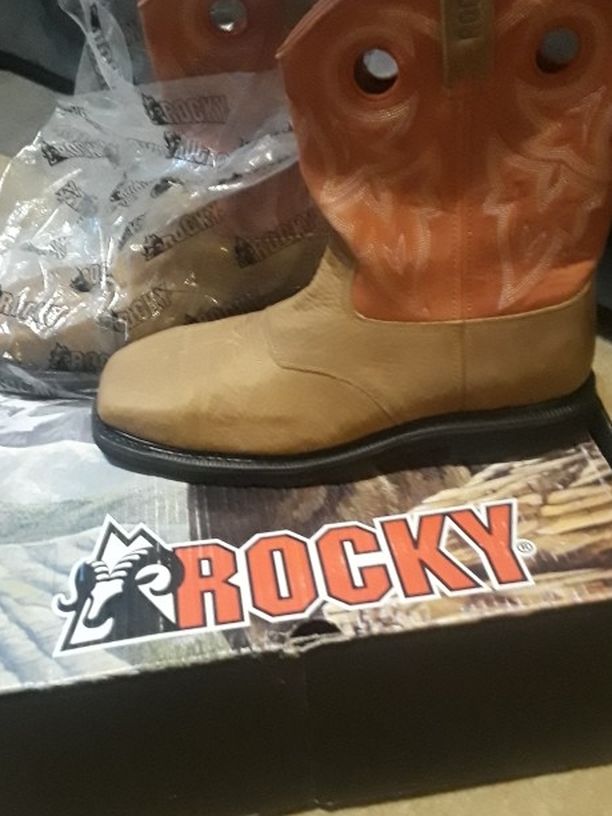 Rocky Steel Toe Square Toe Size 12
