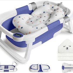Collapsible Baby Bathtub for Infants to Toddler- BLUE