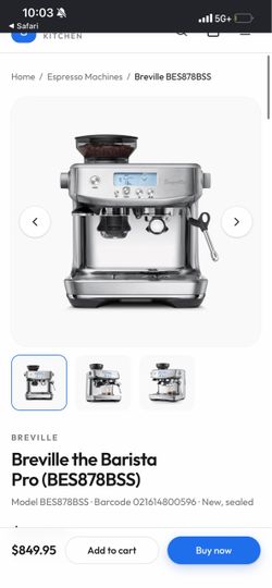 Breville Barista Pro Espresso Machine BES878BSS
