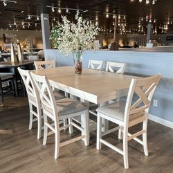 White 7pc Counter Height Dining Set 