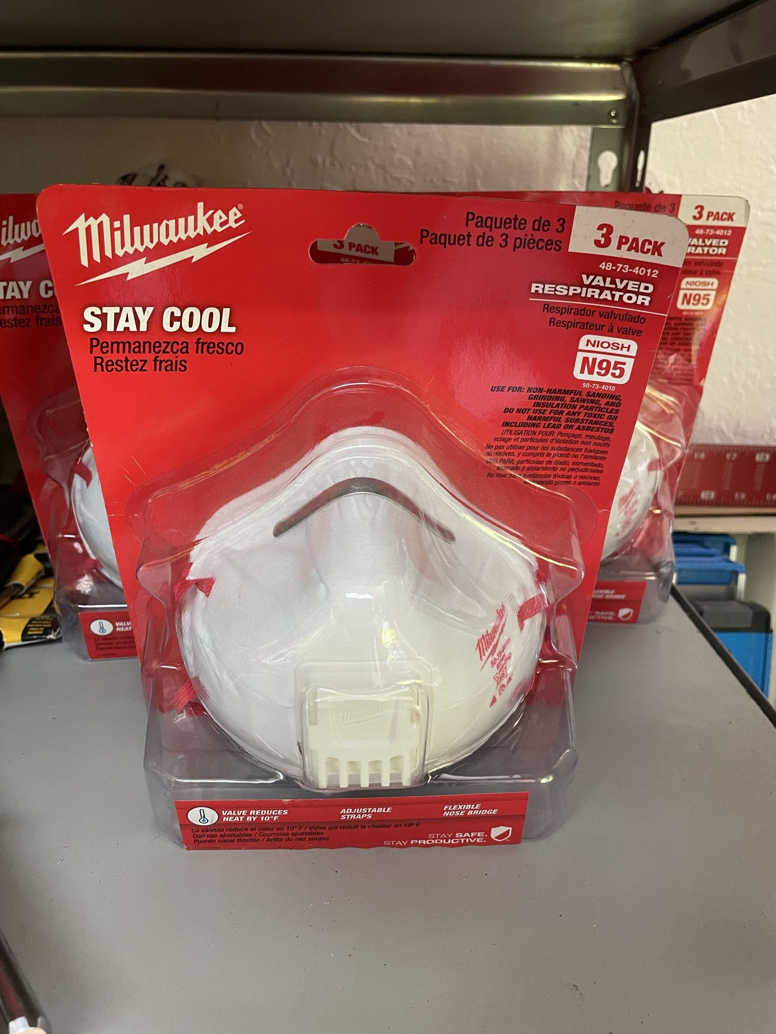Milwaukee N95 Professional Multi-Purpose Valved Respirator (3-Pack)