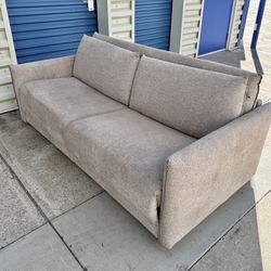 Italian-Made Queen Sleeper Sofa in Light Gray Fabric