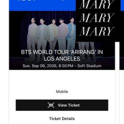 x2 BTS floor tickets w/ soundcheck - 09/06/2026 LA
