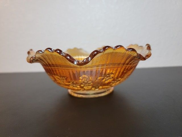 Vintage Imperial Carnival Glass Bowl Windmill Marigold Pattern