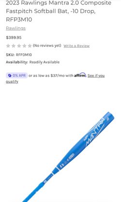 Rawlings Mantra 2.0 Composite Fastpitch Softball Bat, -10 Drop