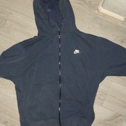 Navy blue NIKE Club Fleece Zipup Hoodie Size L