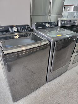 Samsung Washer And Dryer Glass Top Load Set Large Capacity