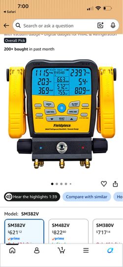 Fieldpiece SM382V Digital Refrigerant Manifold Vacuum Gauge