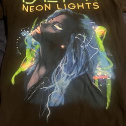 Demi Lovato Neon Lights Tour 2014 Medium Shirt Black Band Tour Dates On Back
