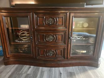 Andalusia Vintage Cherry and Walnut Burl TV Console
